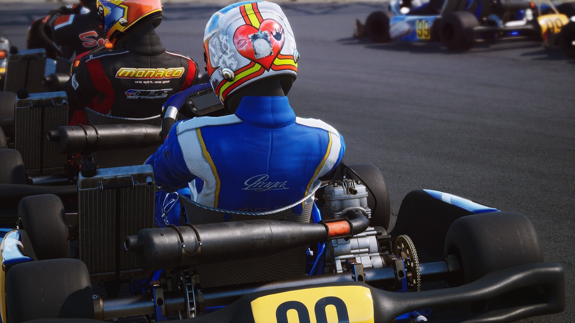 The back of a racer in KartKraft