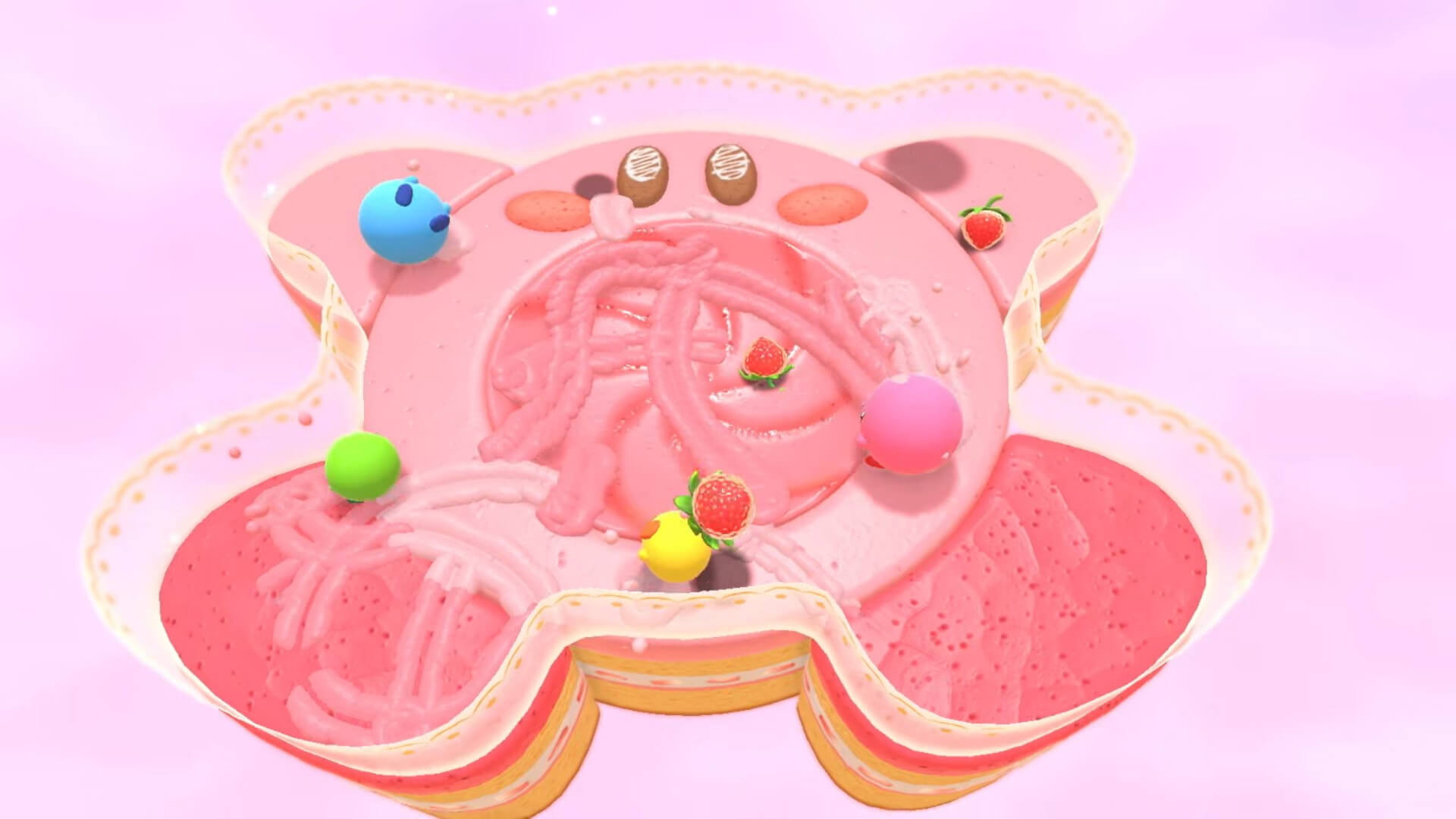 Players facing off against one another in Kirby's Dream Buffet