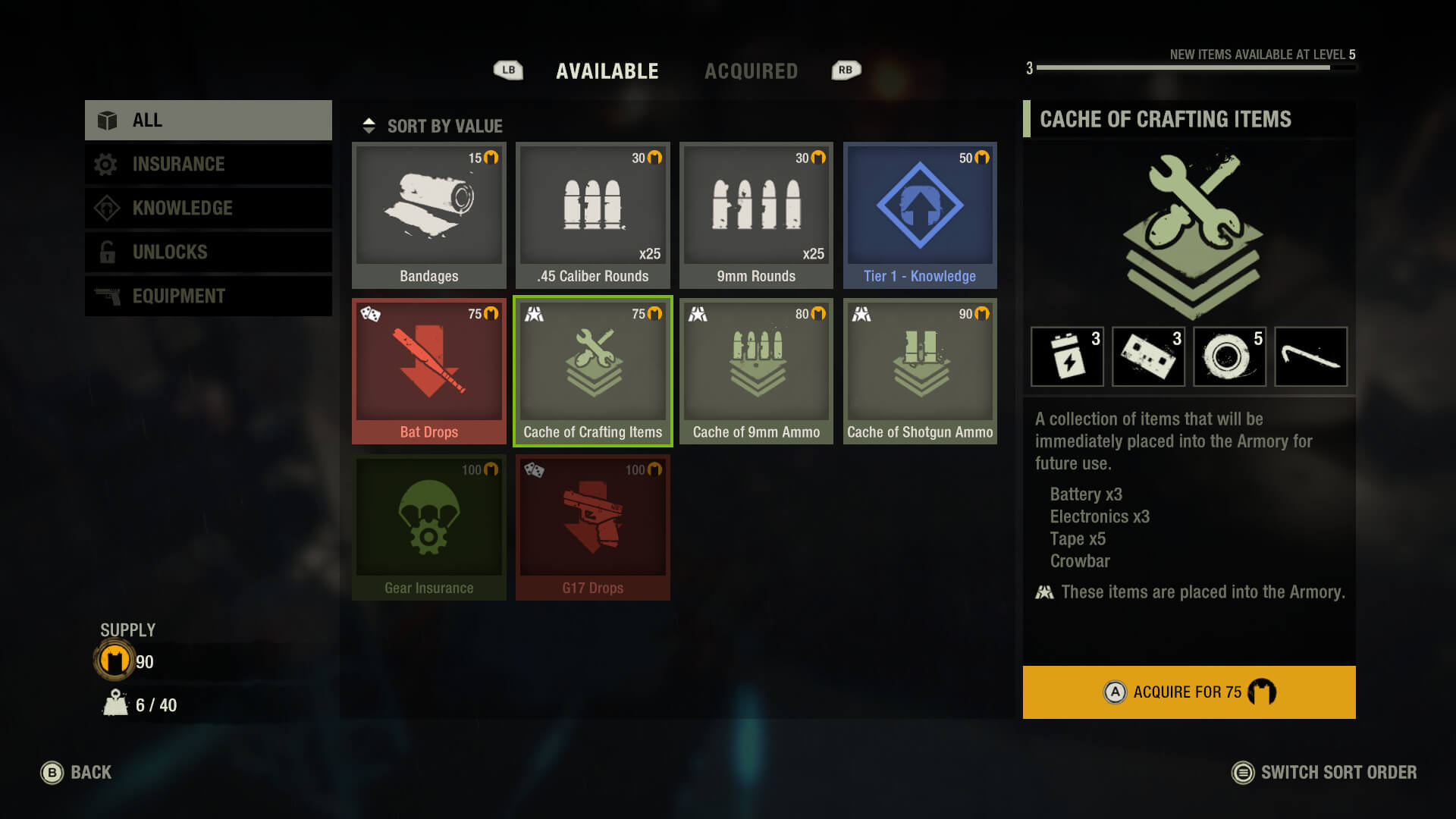Last Stand Aftermath Supply Screen