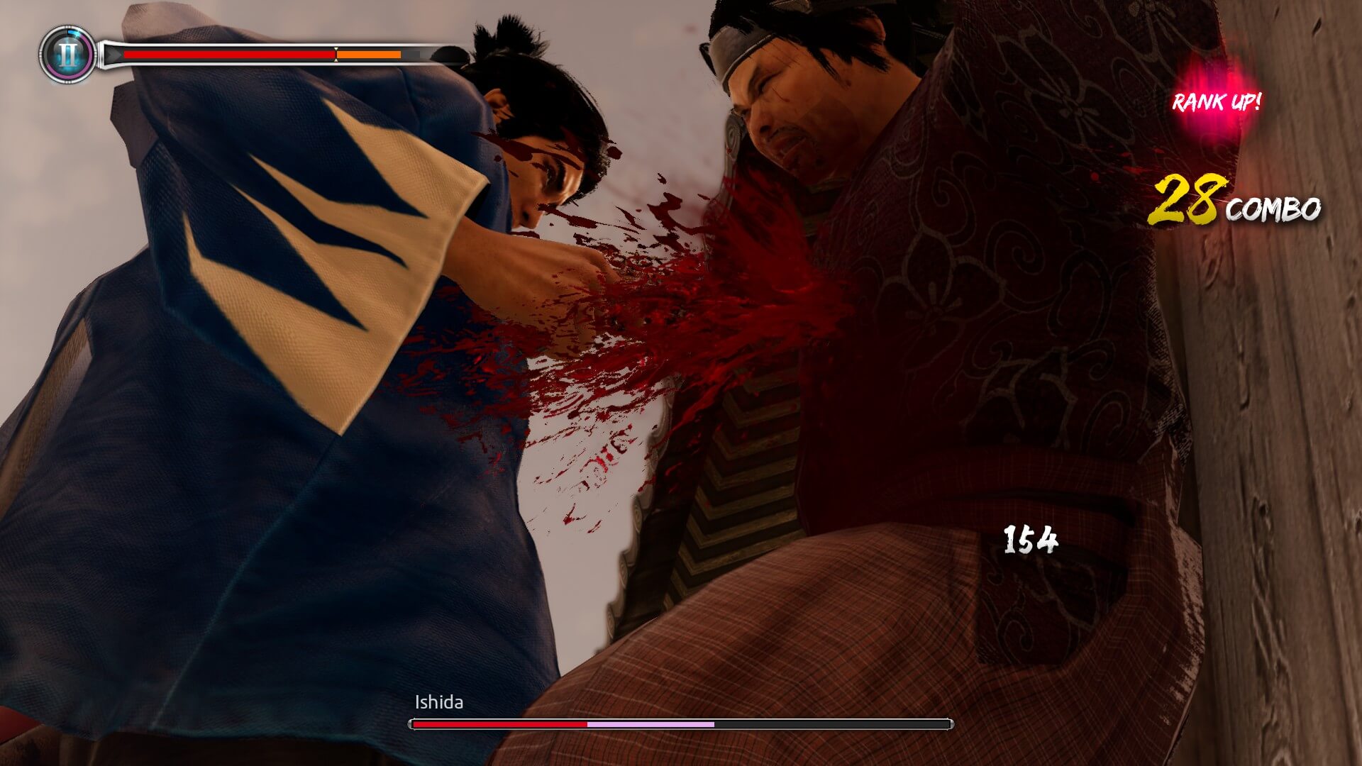 Ryouma shooting a man at point blank range in Like a Dragon: Ishin!