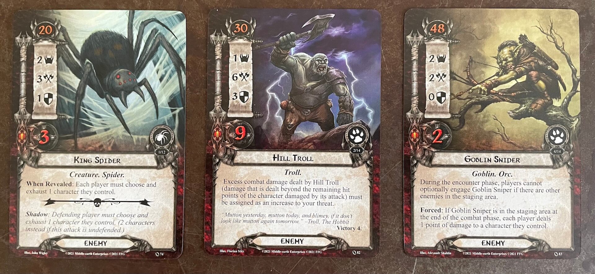 Enemies you'll face in Lord of the Rings Card Game