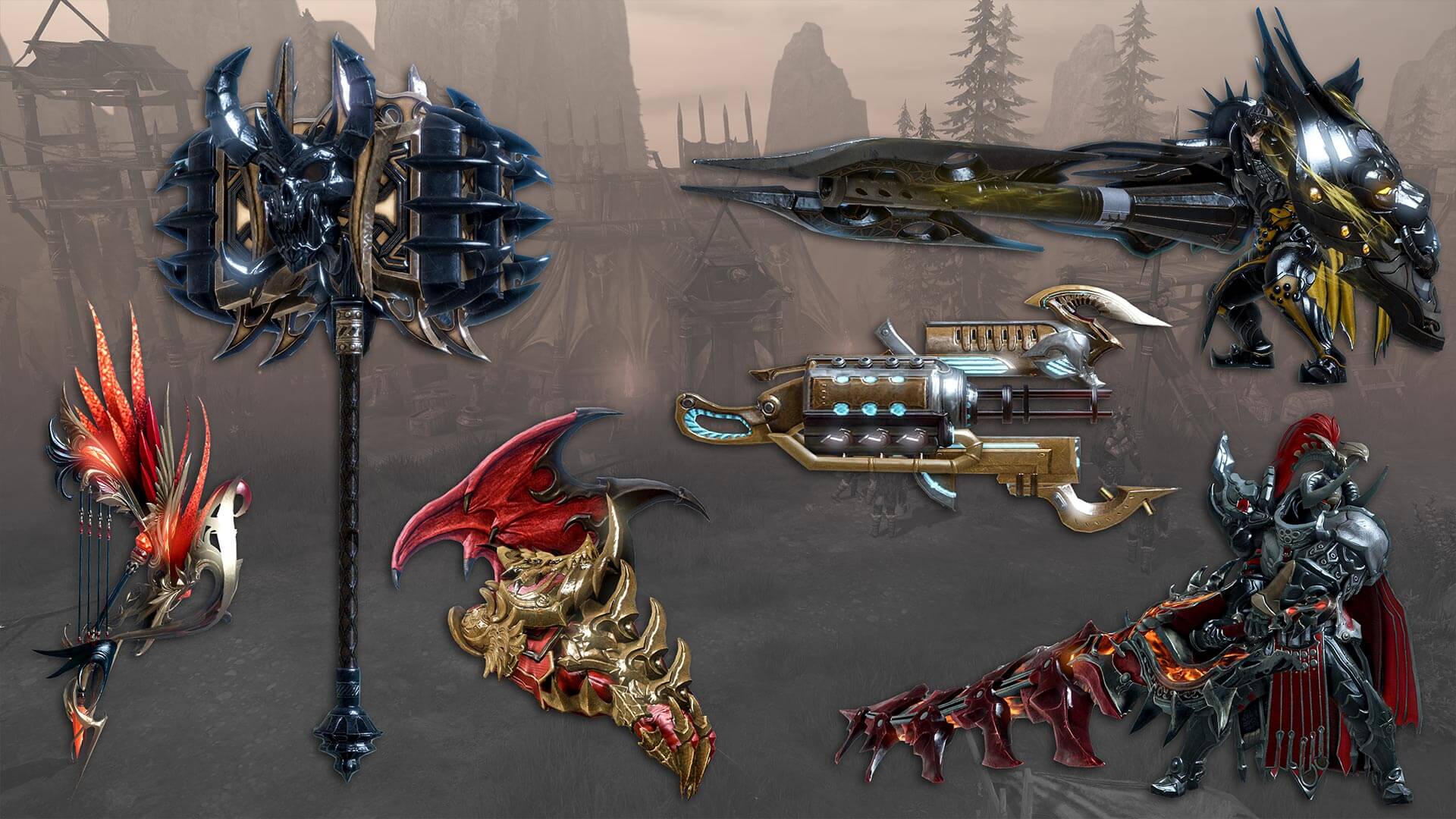 The Dawn Collection weapon skins in Lost Ark