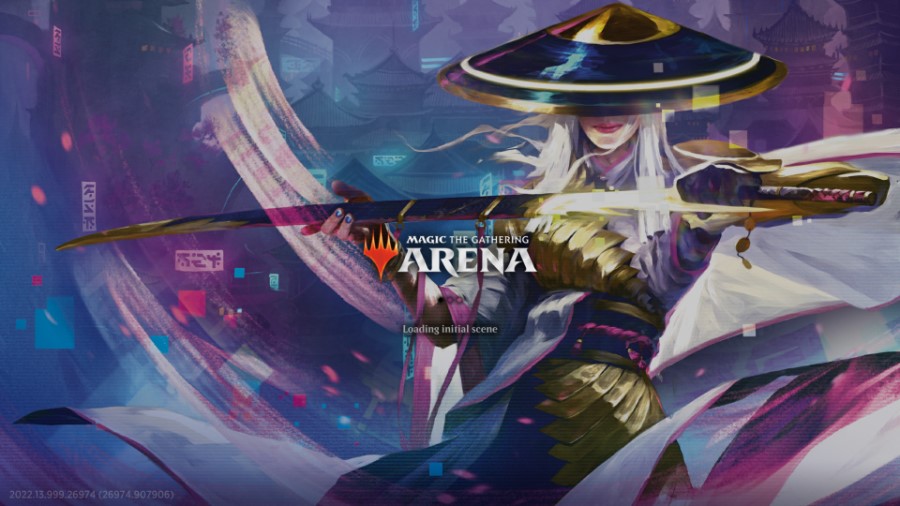 Loading screen for Magic The Gathering Arena featuring Kamigawa Neon Dynasty
