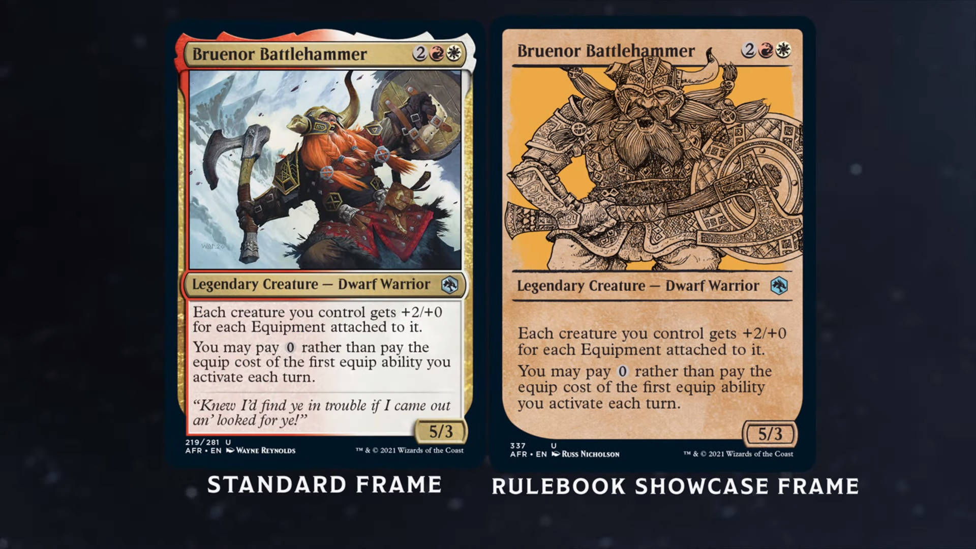 Magic: The Gathering Drizzt Do'Urden Forgotten Realms Bruenor Battlehammer card