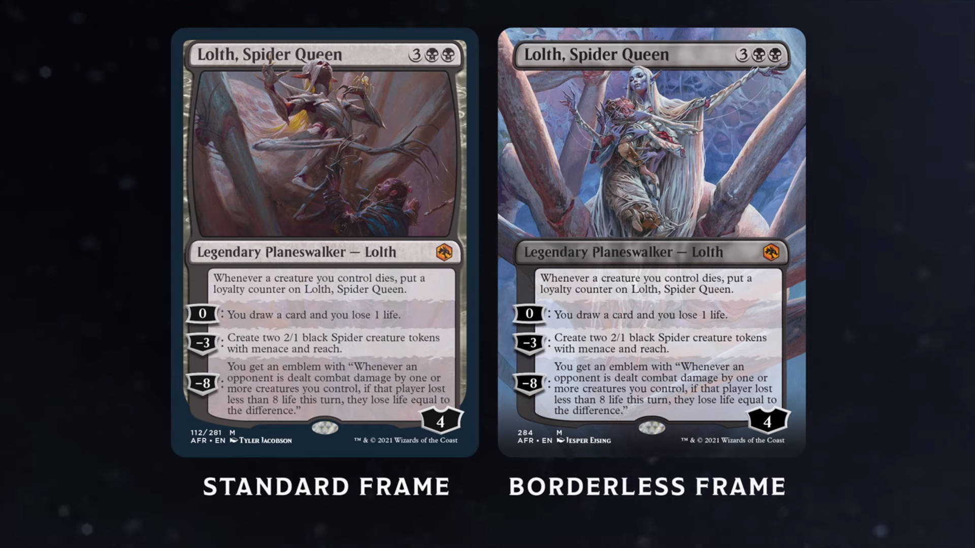 Magic: The Gathering Drizzt Do'Urden Forgotten Realms Lolth, Spider Queen card