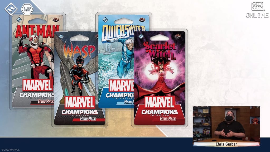 The four new Hero Packs for Fantasy Flight's Marvel Champions