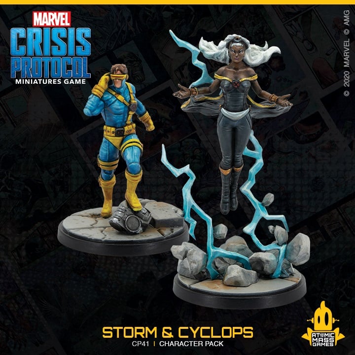 Marvel Crisis Protocol Cyclops and Storm.