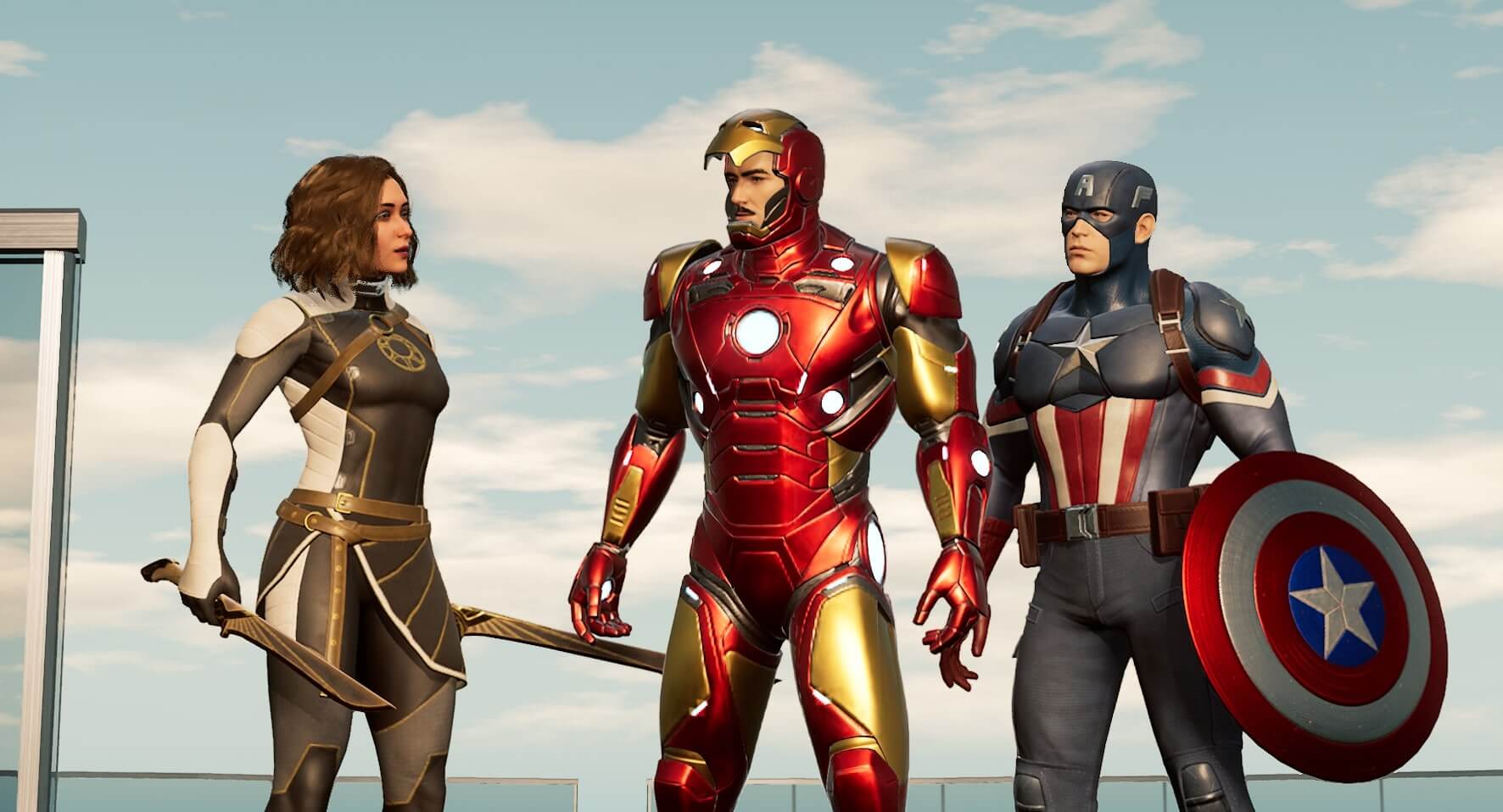 Captain America, Iron Man, and the Hunter