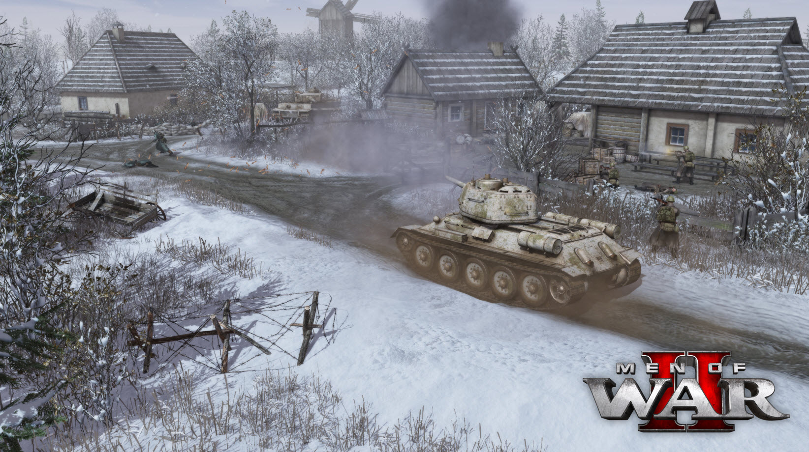 A tank in a snowy town in Men of War II