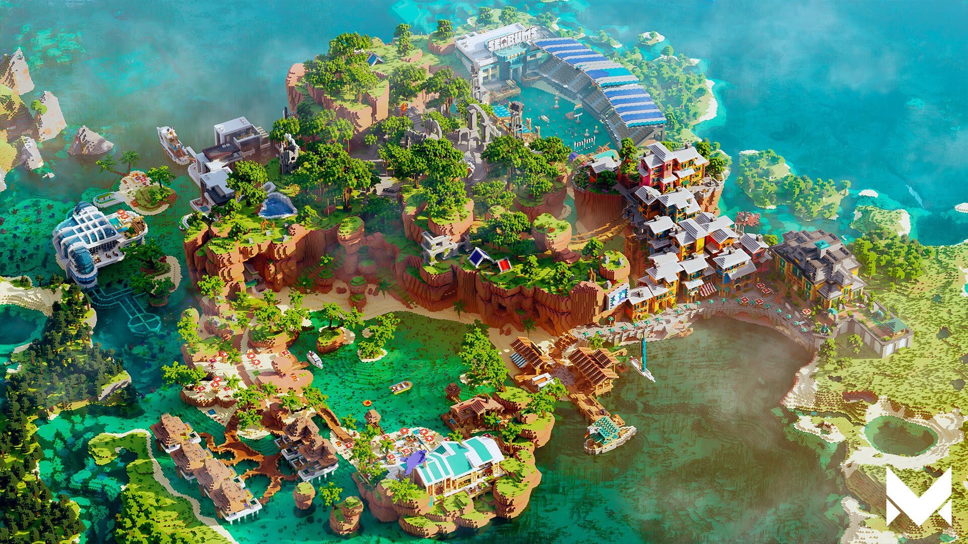 The Seabums Conservation Coast map in Minecraft, created alongside Meraki