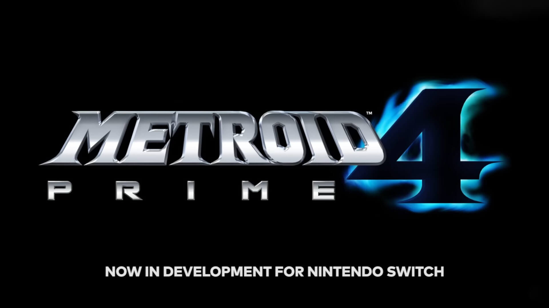 A screen that says "Metroid Prime 4 in development for Nintendo Switch"