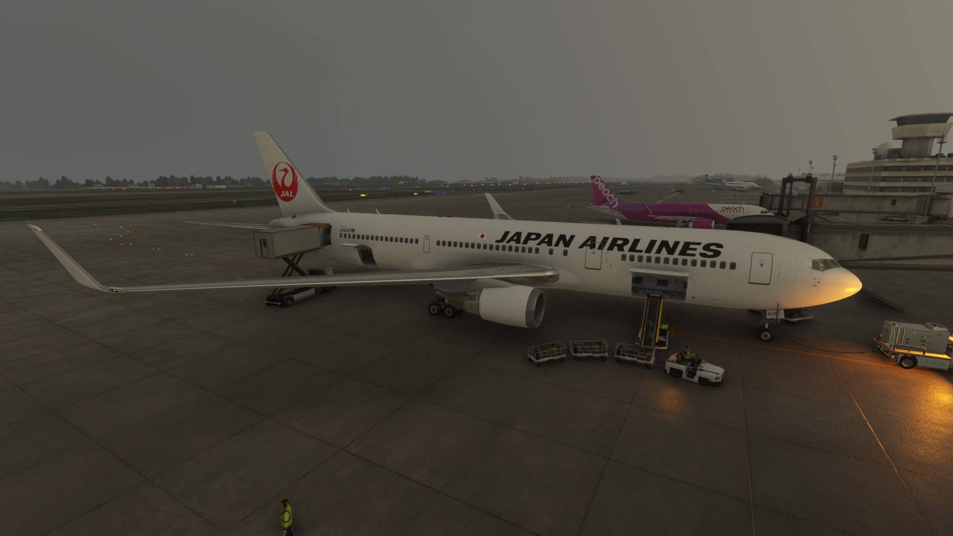Microsoft Flight Simulator Boeing 767 RHD Parked at Kagoshima