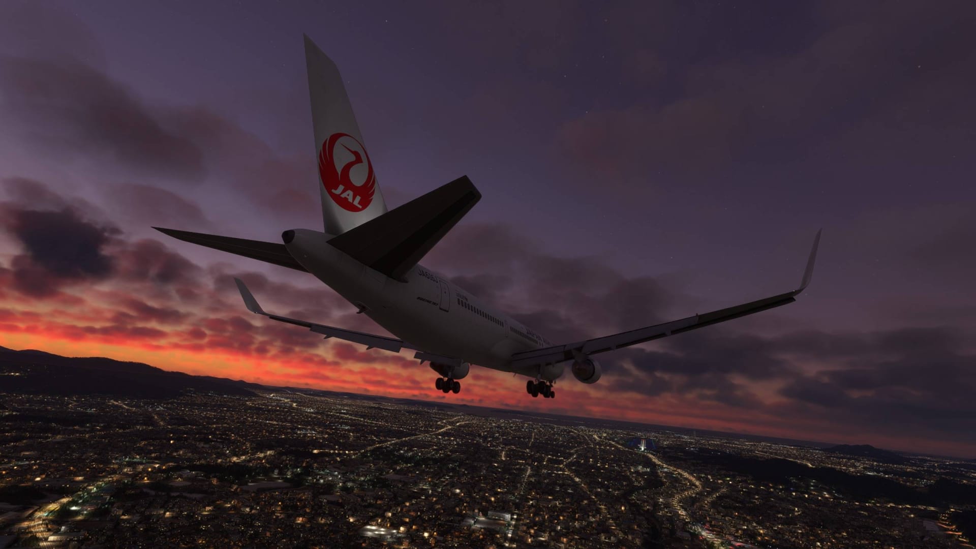 Microsoft Flight Simulator Boeing 767 RHD landing in Fukuoka