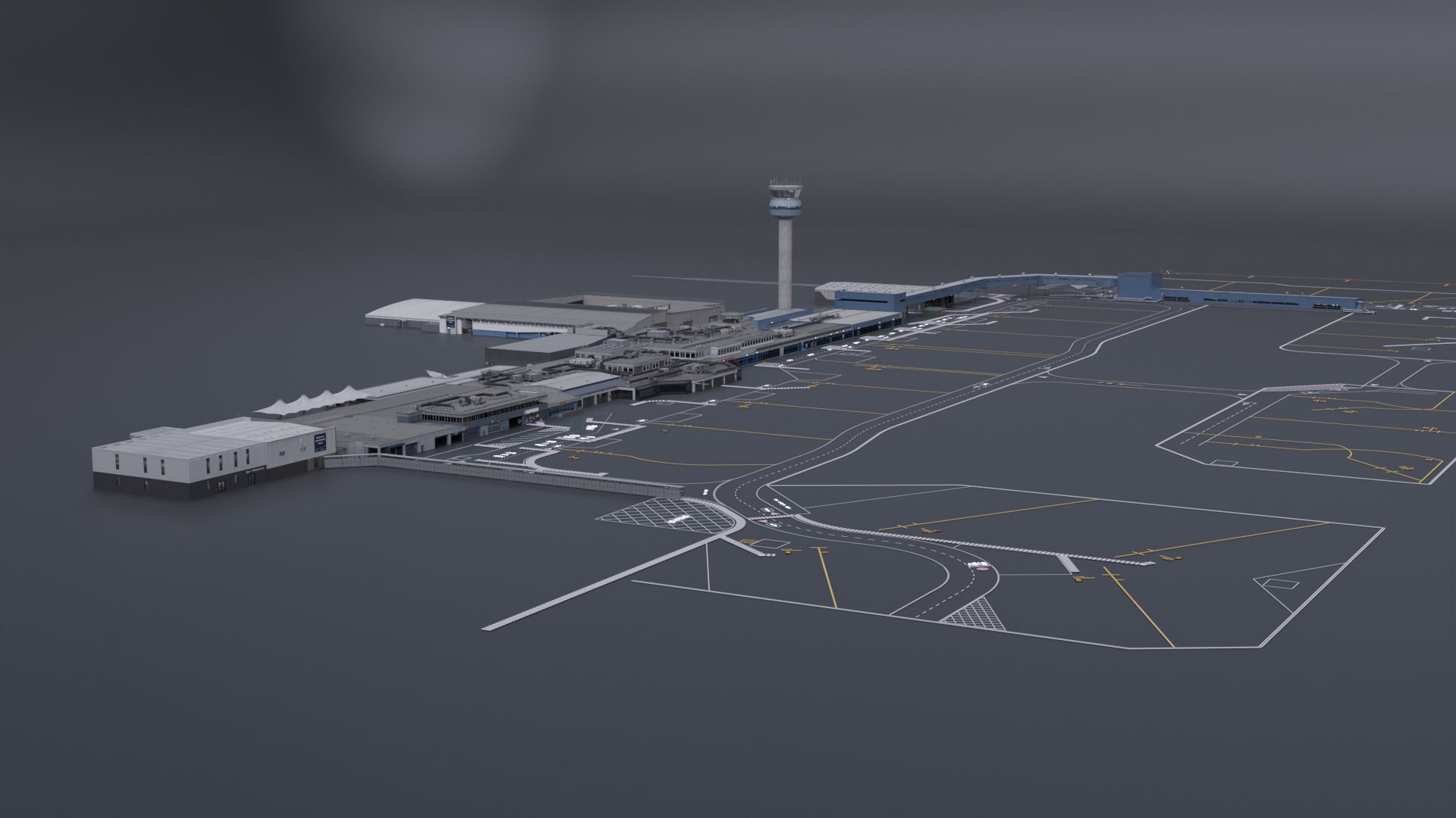 Microsoft Flight Simulator East Midlands Airport terminal model