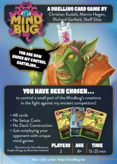 Promotional art for the card game, Mindbug