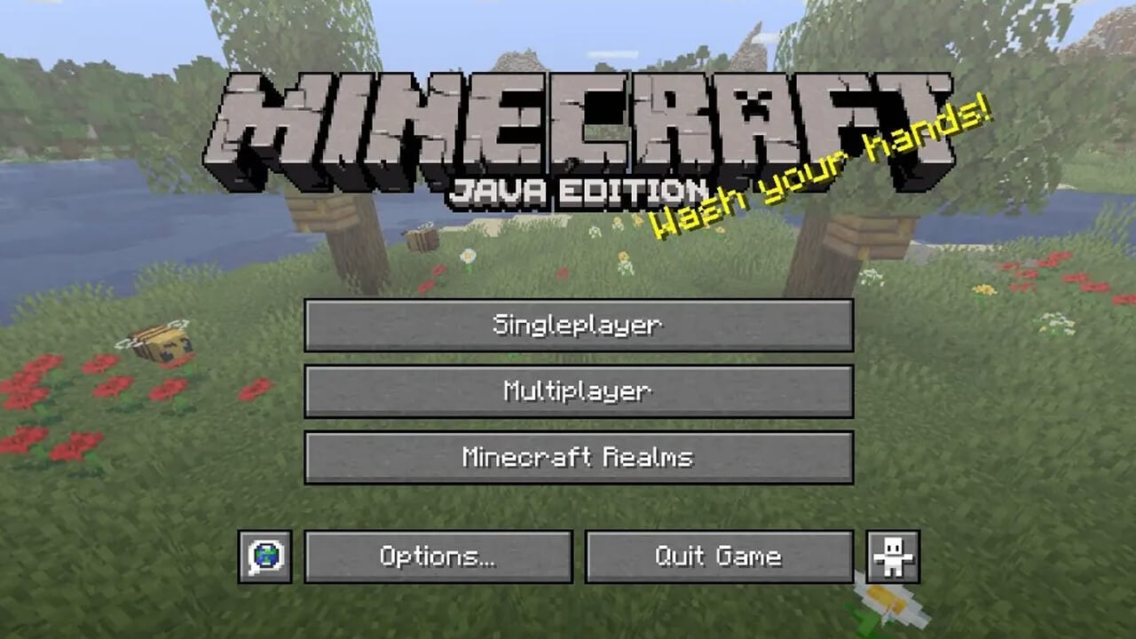 Minecraft başlangıç ​​ekranı