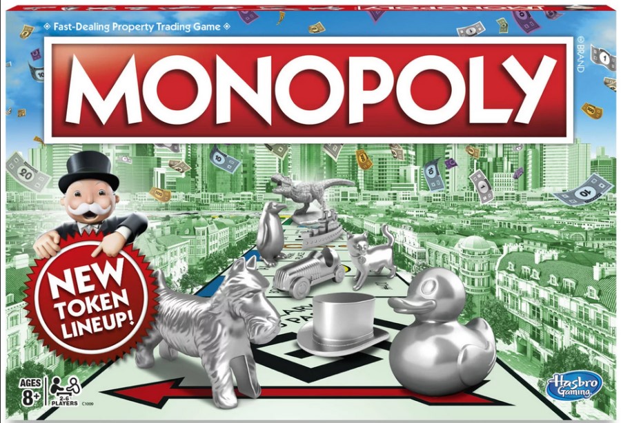 Featured box art of a 2017 printing of Monopoly