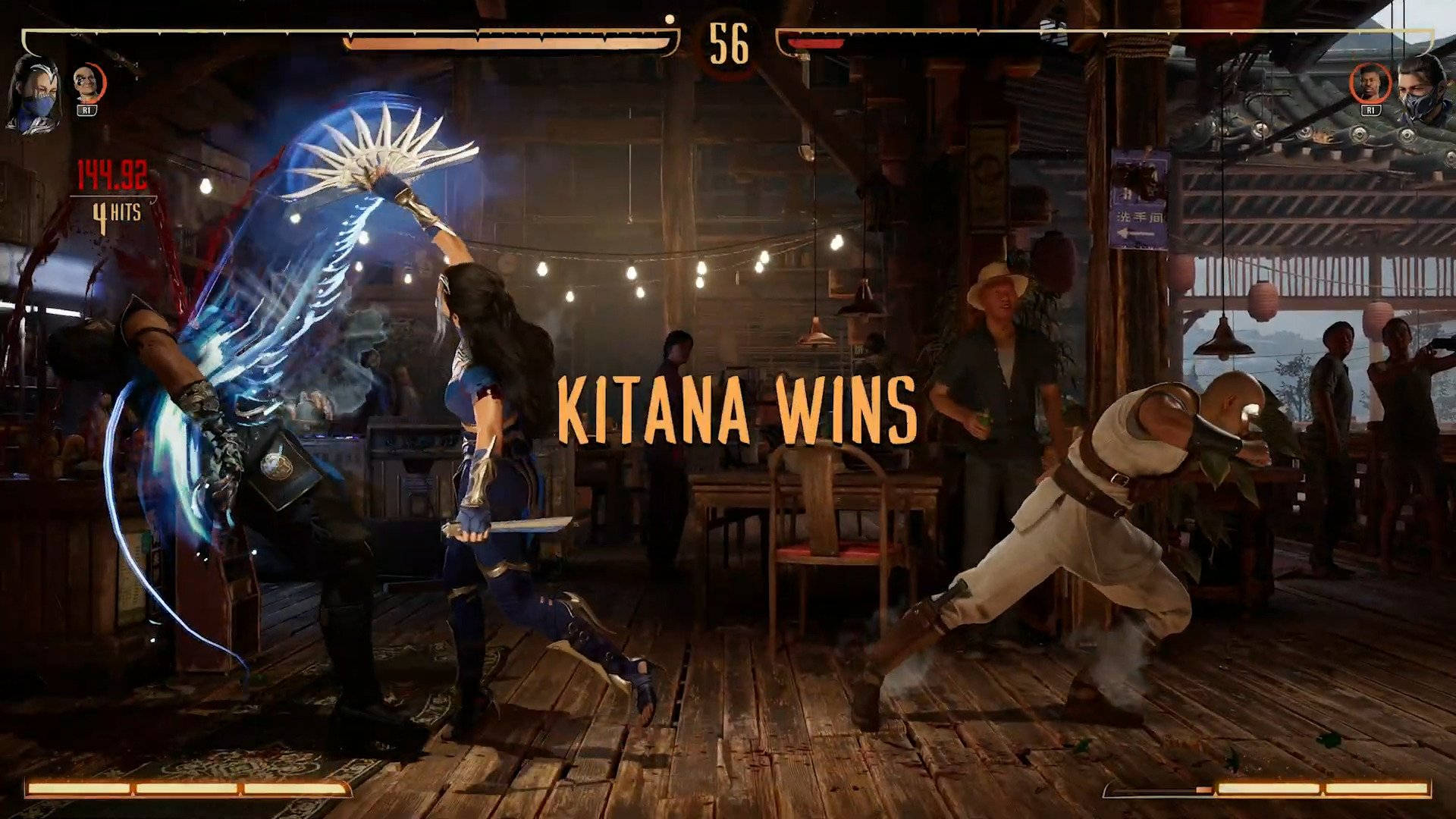 Kitana wins a match against Sub Zero in Mortal Kombat 1
