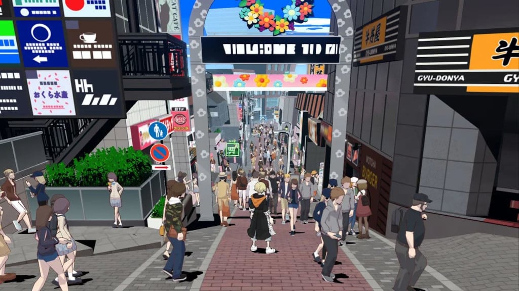 A busy Shibuya street scene in Neo: The World Ends With You