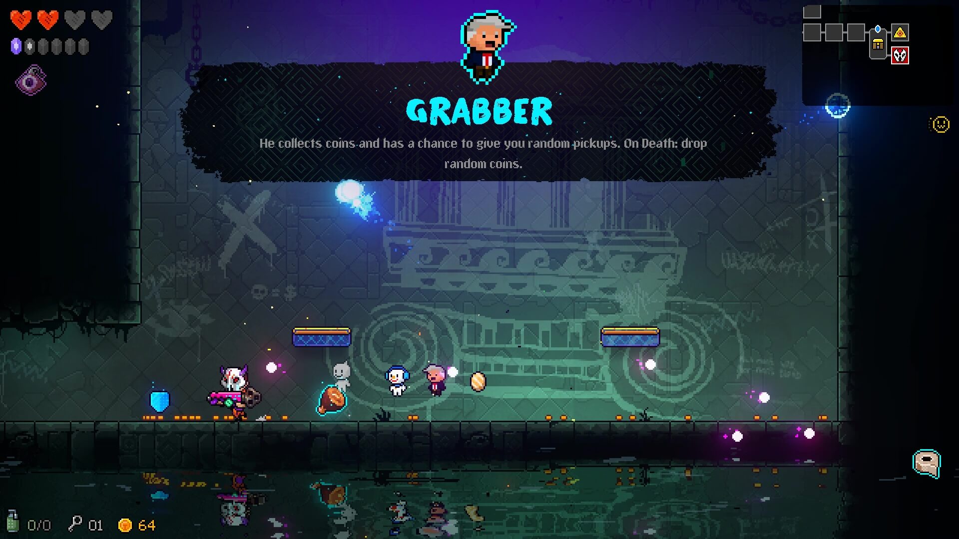 The Grabber pet in Neon Abyss