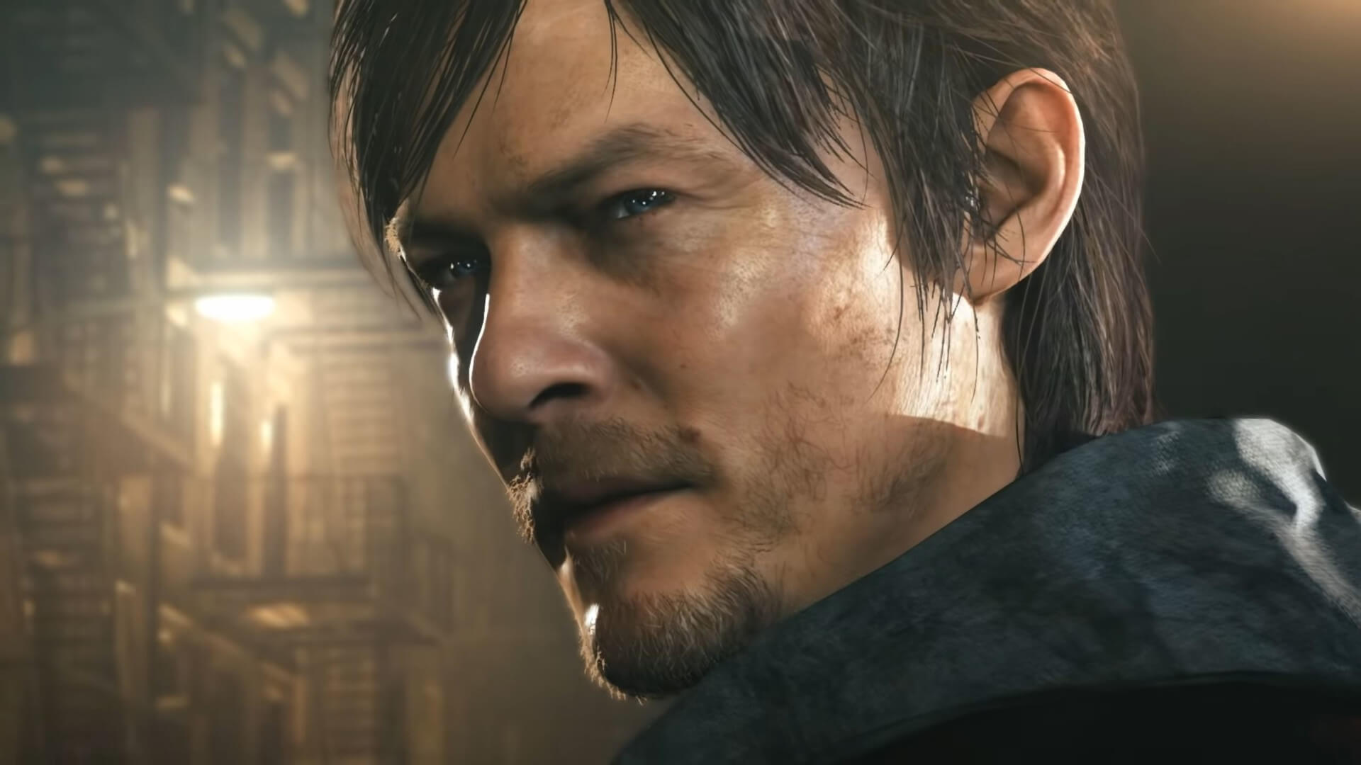 Norman Reedus in the now-canceled Silent Hill game P.T., or Silent Hills as it would otherwise have been known