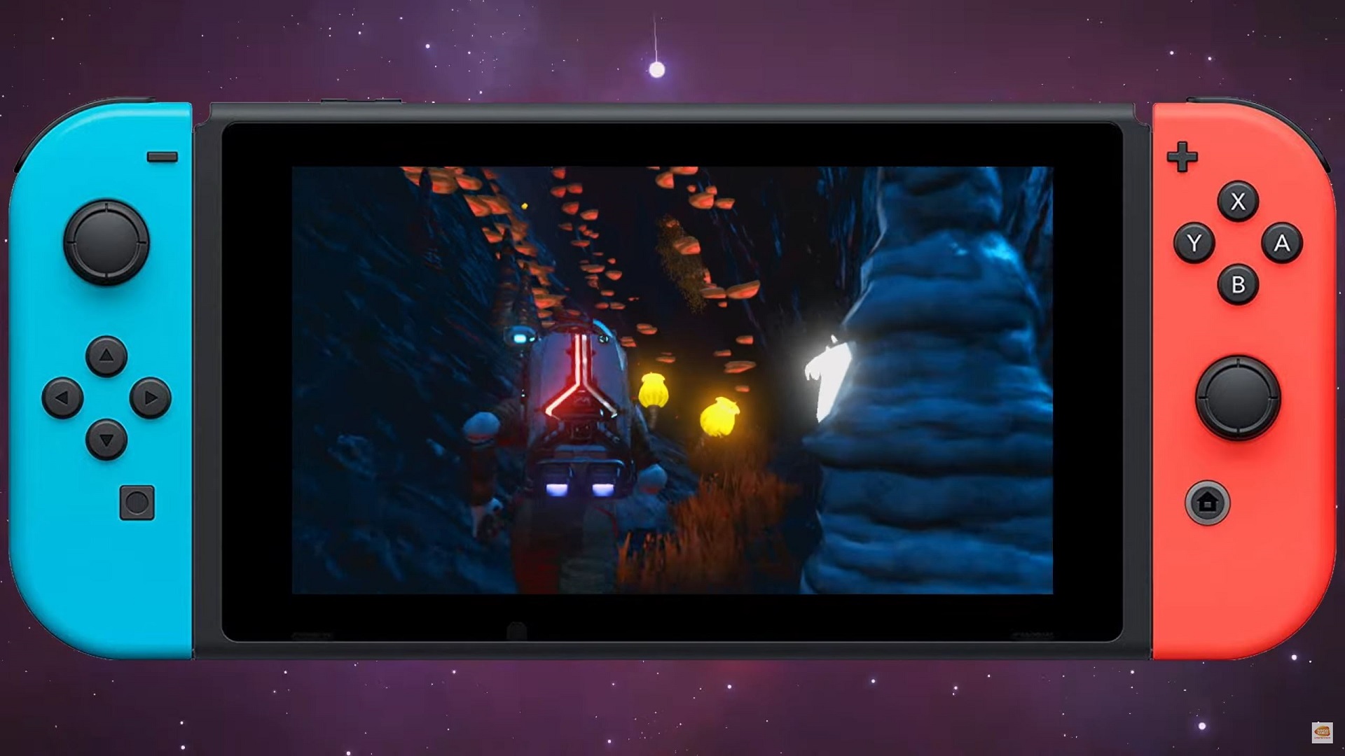 No Man's Sky being played on a Nintendo Switch