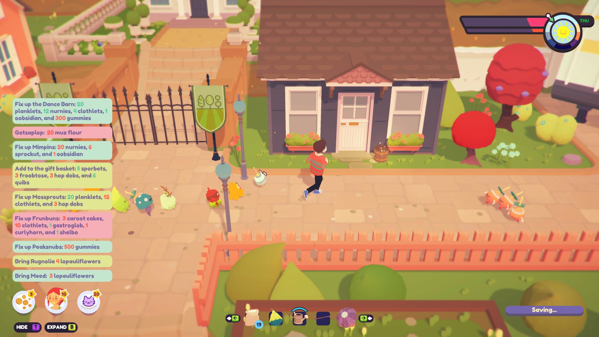 Something hidden in a sparkly barrel in Ooblets.