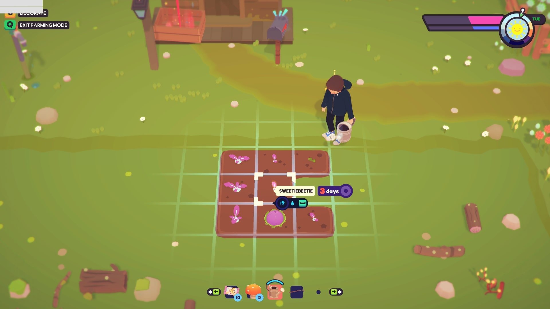 A patch of farmland in Ooblets