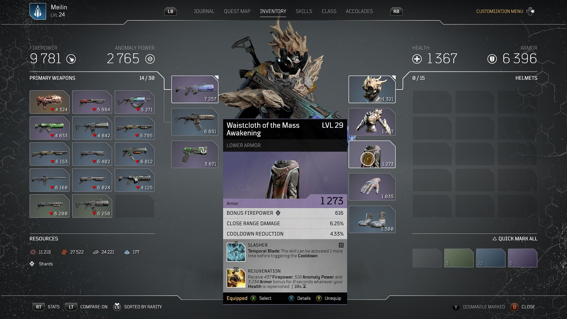 An image of the inventory screen