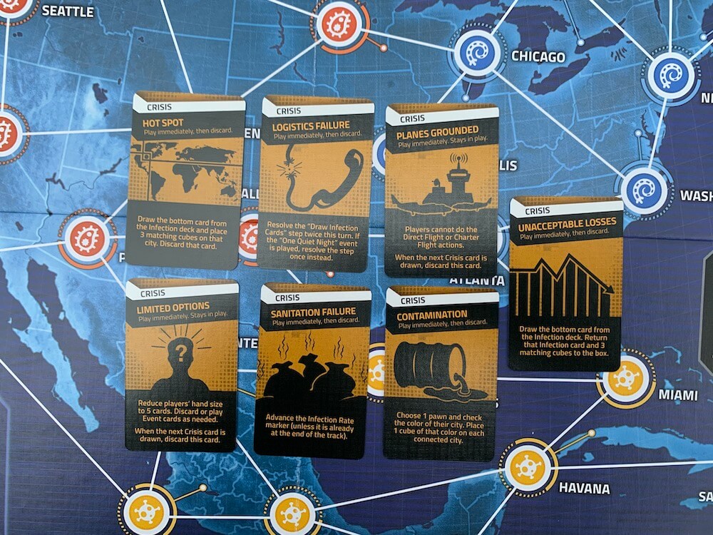 Pandemic: Hot Zone - North America Crisis Cards Add Difficulty