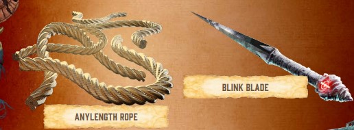 Artwork for the Anylength Rope and Blink Blade from Pathfinder Lost Omens Firebrands