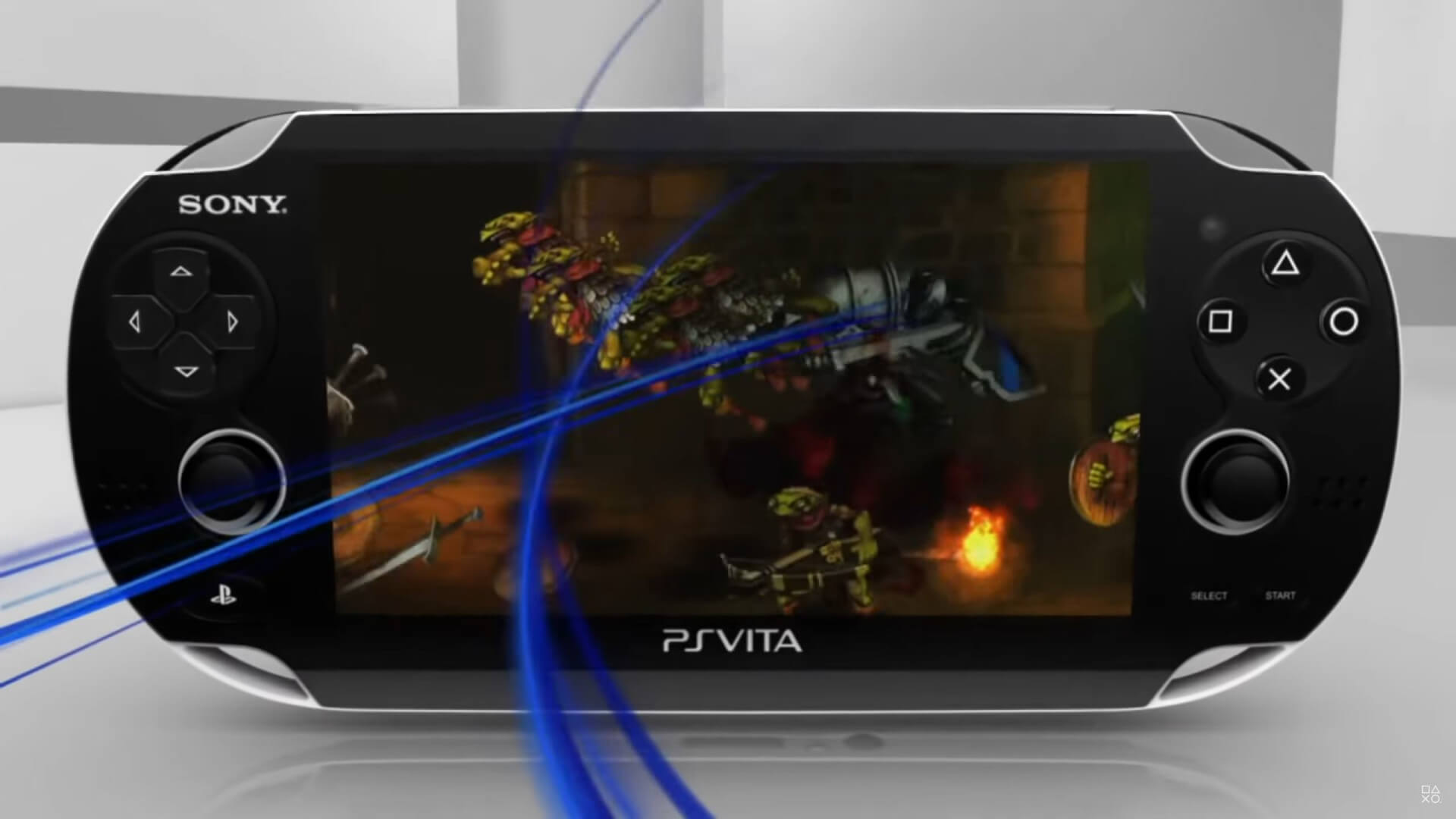 A PlayStation Vita with Dragon's Crown being played on it