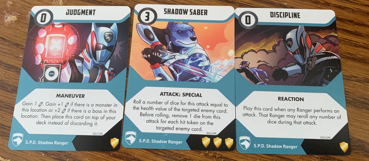 Three attack cards for Anubis Crueger in Power Rangers Heroes of the Grid