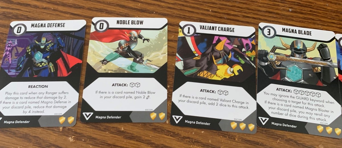 Combat cards for the Magna Defender