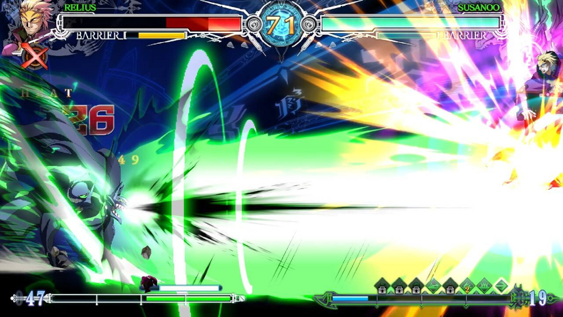 A battle in BlazBlue: Central Fiction