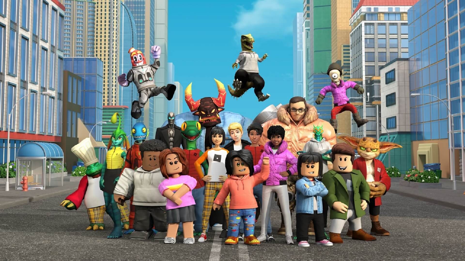 A group of characters in Roblox