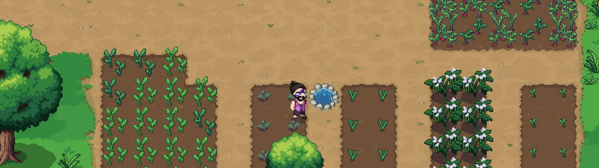 Standing next to a Well in the Middle of the Farming Field in Roots of Patcha
