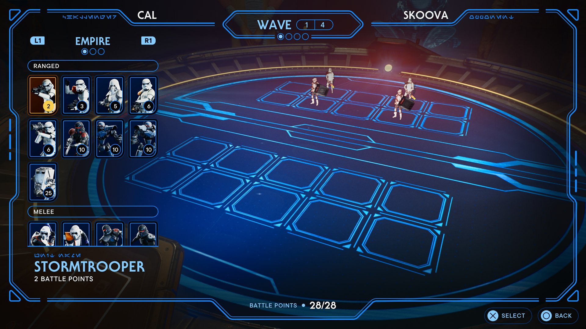 Star Wars Jedi: Survivor Holotactics Game Screen.