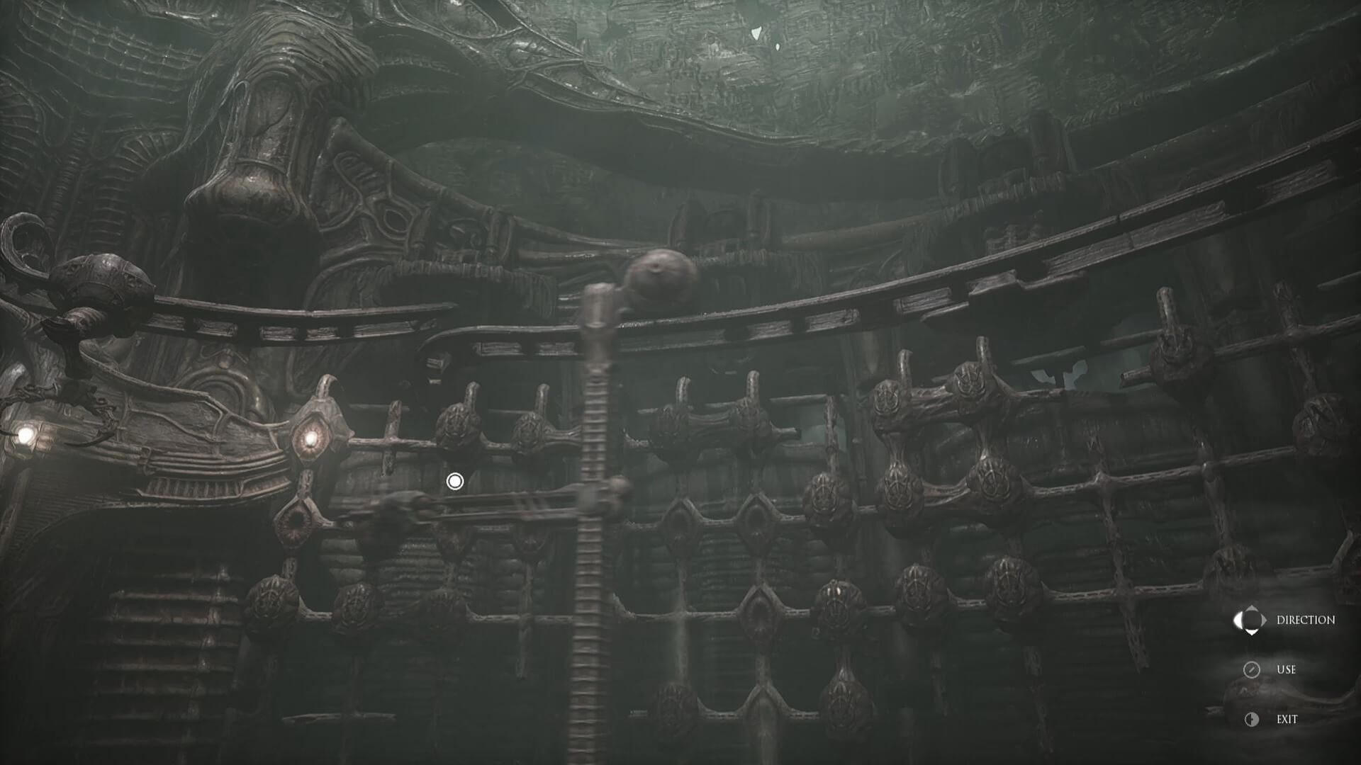 A sliding egg puzzle from the opening hour of Scorn