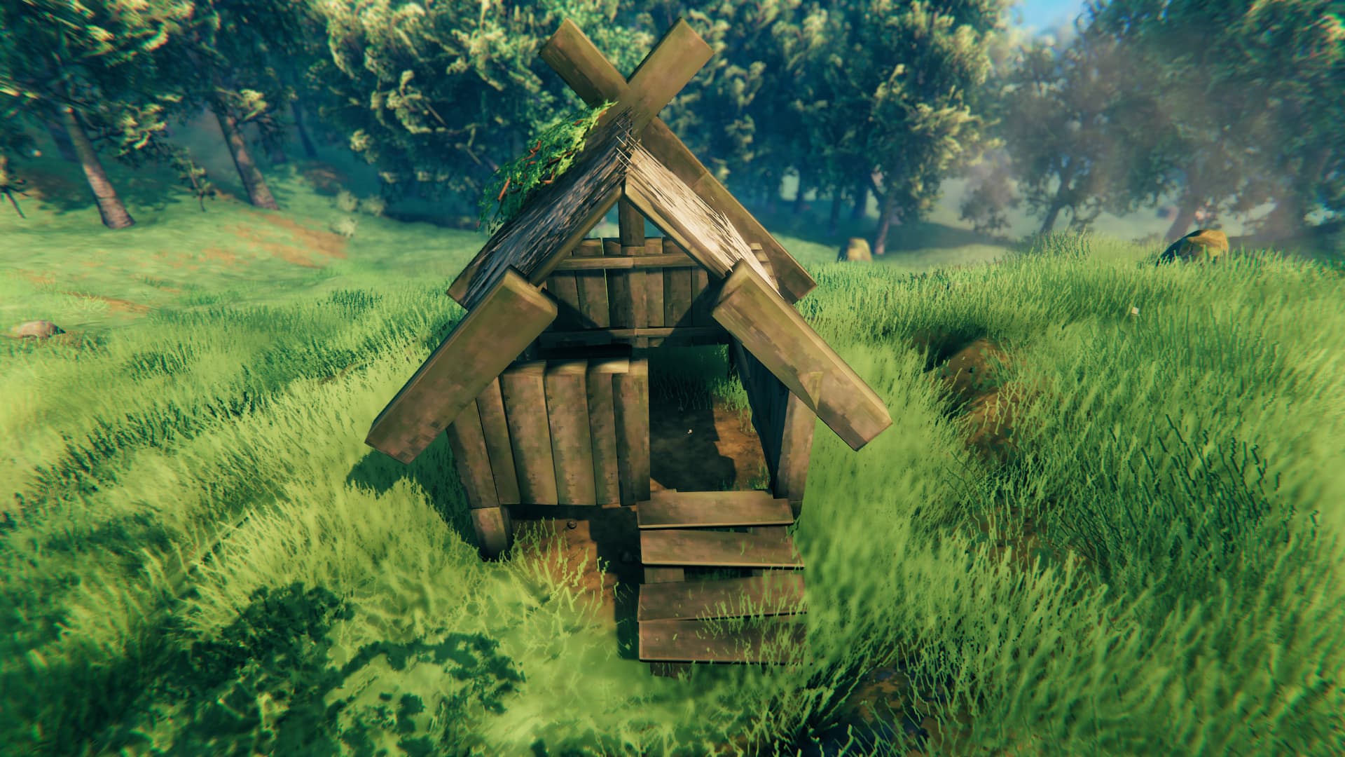 Screenshot of abandoned cabin in the meadows of Valheim, Valheim Meadows Biome Guide