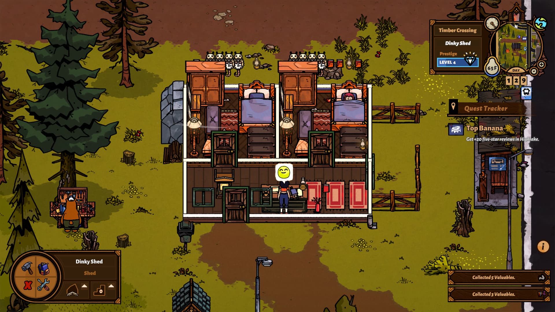 Screenshot of Timber Crossing, How each resort works in bear and breakfast
