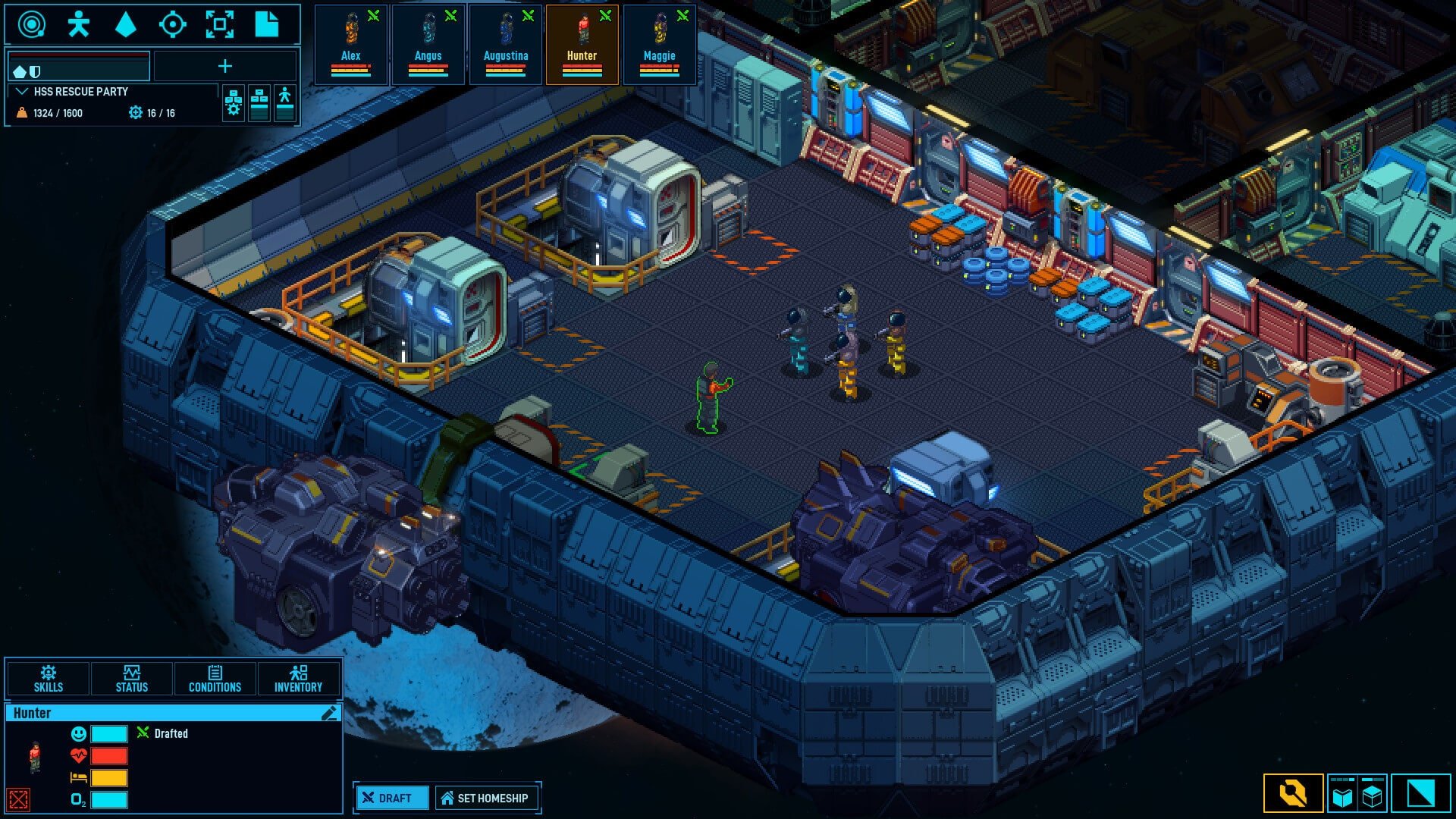 A colony scene in Space Haven