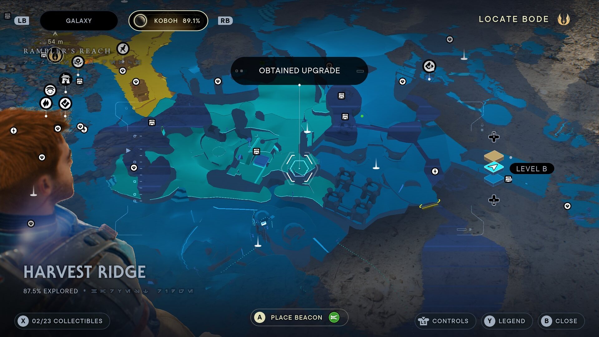 Image of the map in Jedi Survivor that shows where to get the perk slot from the Nekko Puzzle