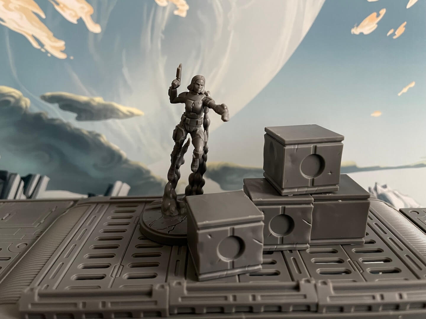 An Image from Star Wars Shatterpoint depicting the miniature for Bo-Katan