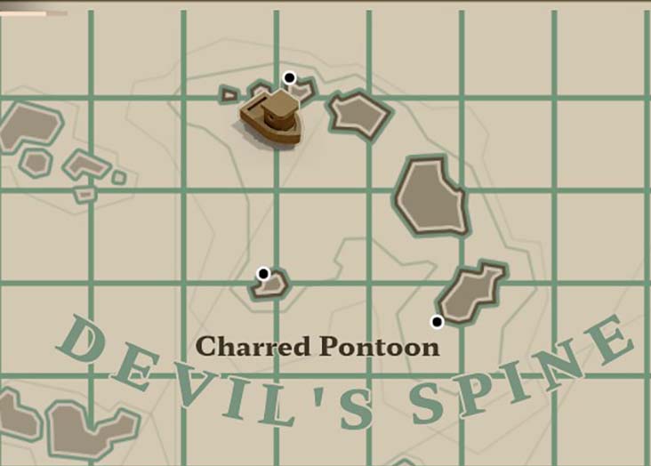 Location on the map of the first stone tablet in dredge