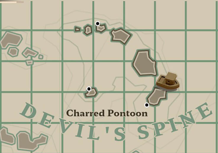 Location on the map of the third and final stone tablet in dredge
