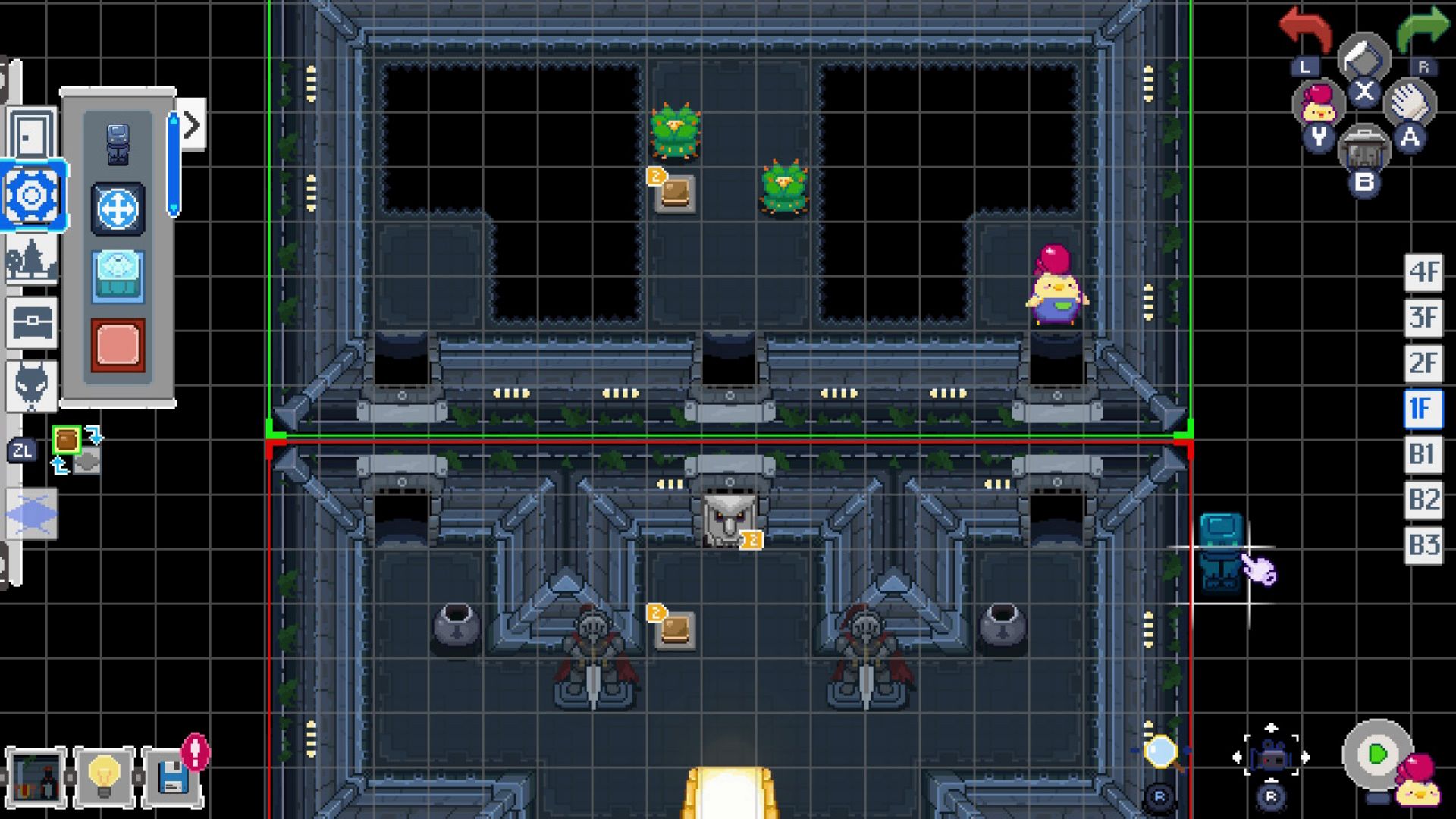 A recreation of the Eastern Palace in Super Dungeon Maker