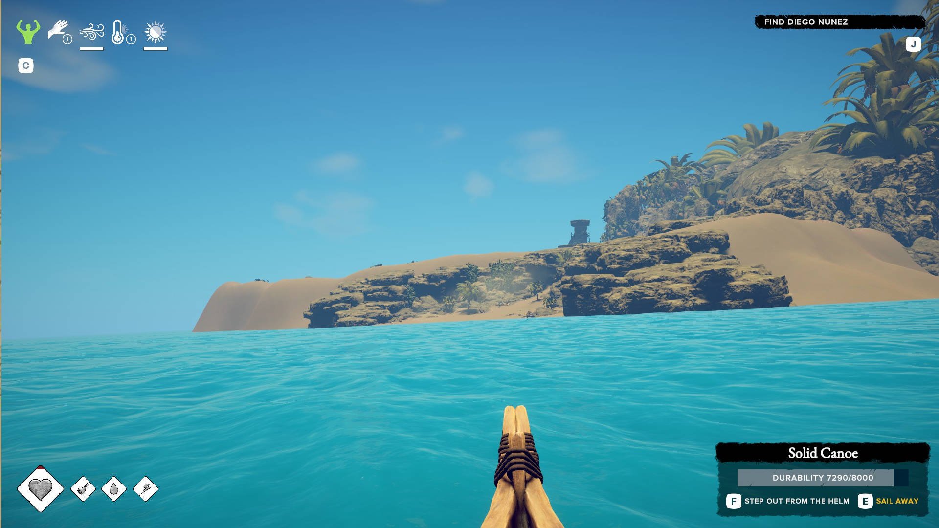 Survival: Fountain of Youth Buffalo Region Walkthrough Guide - 12 Landing on the Windy Island with a Boat