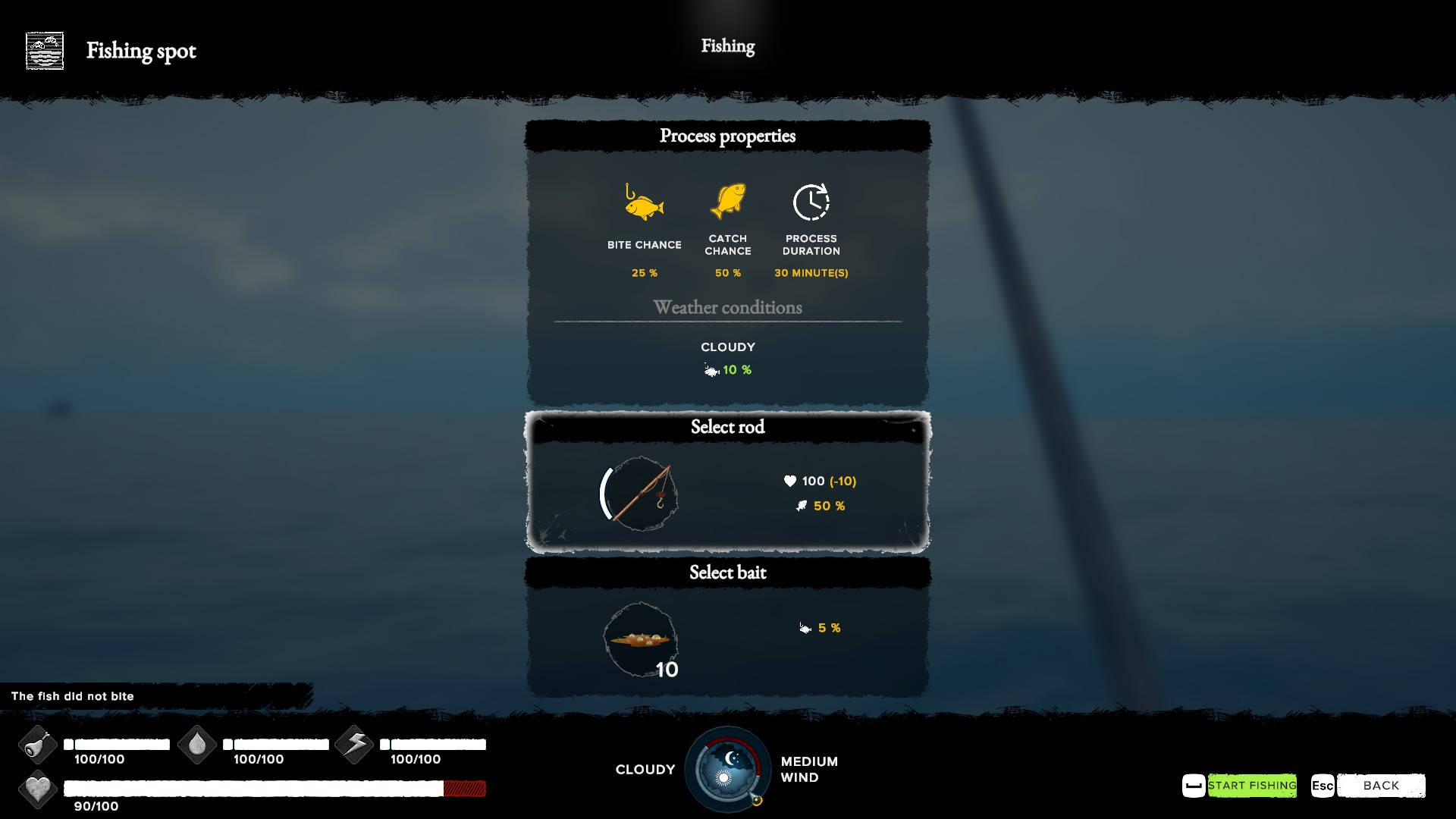 Survival: Fountain of Youth Fishing Guide - Fishing Interface
