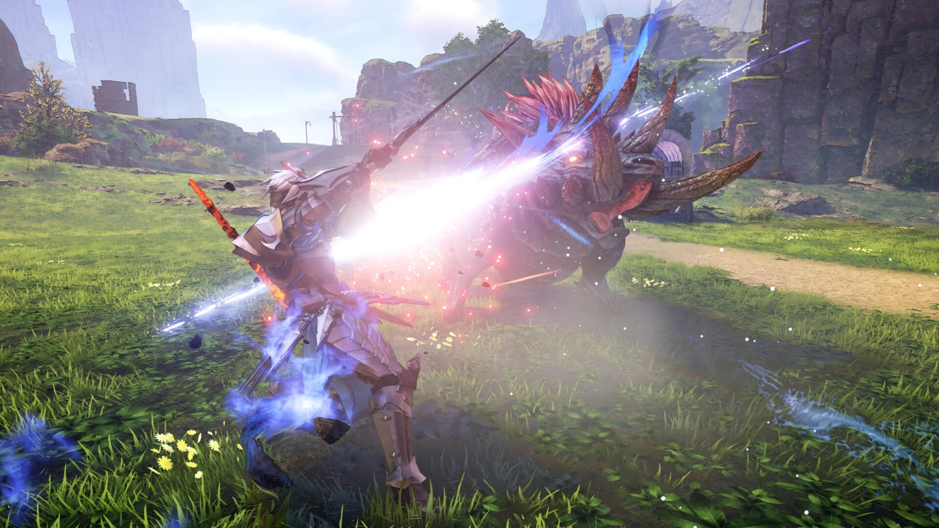 Alphen fighting an enemy in Tales of Arise